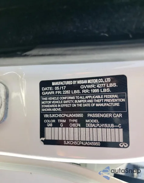 2018 Infiniti Qx30 Base from USA, damaged, VIN SJKCH5CP4JA045950